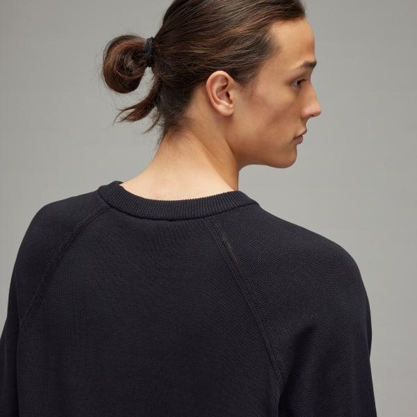 adidas Y-3 Logo Knit Crew Sweatshirt Black L Unisex Product Image