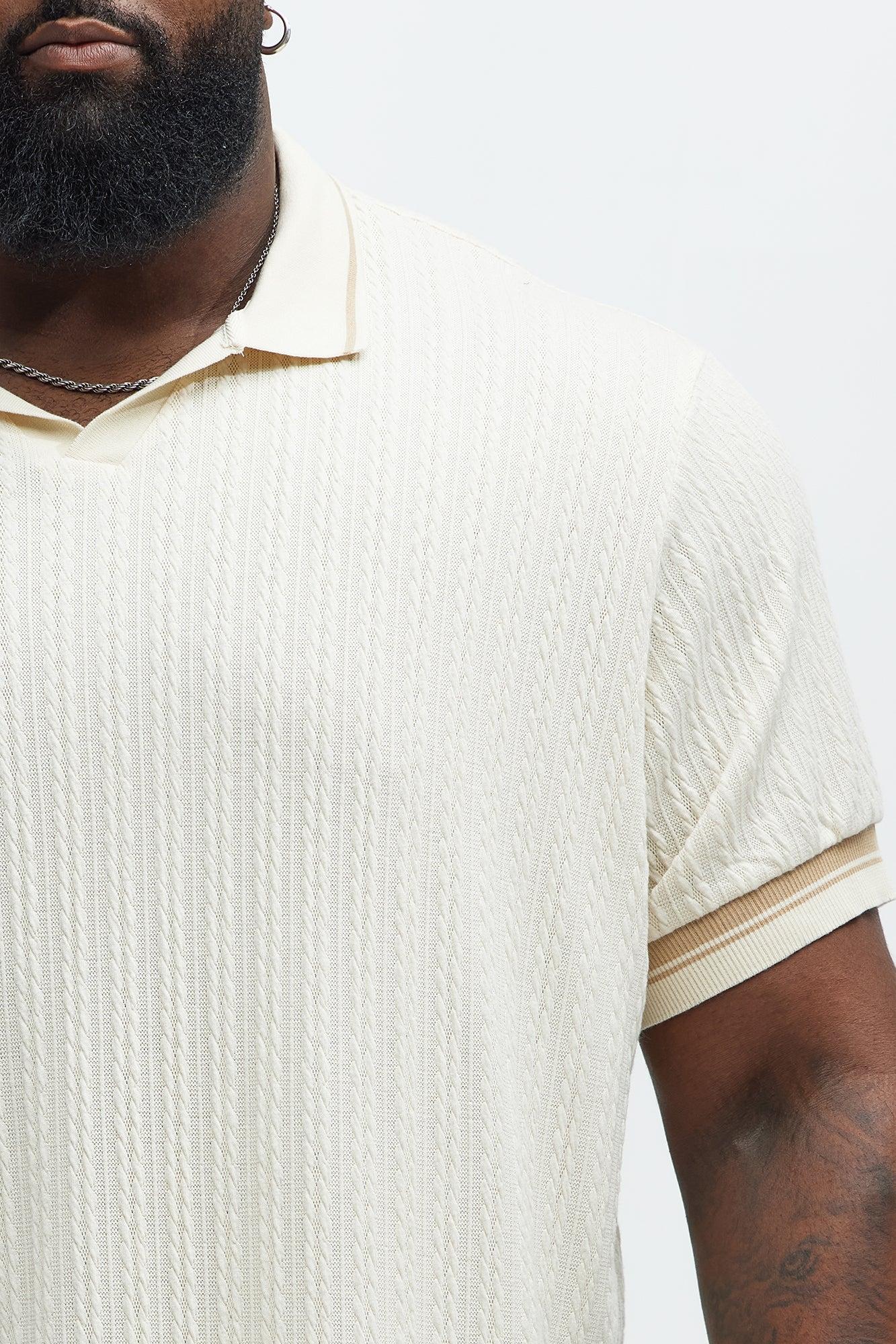 Fisher Knit Johnny Collar Polo - Off White Product Image