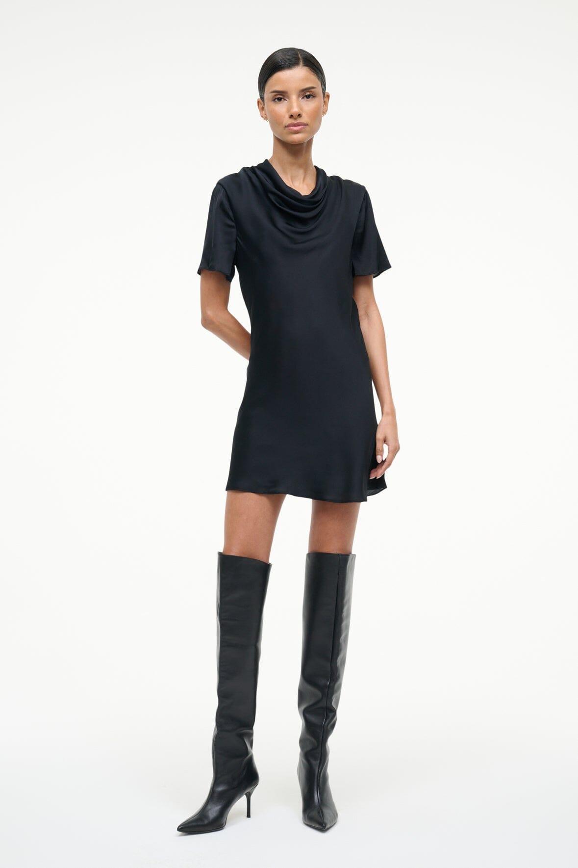 IRIS SILK DRESS | BLACK Product Image