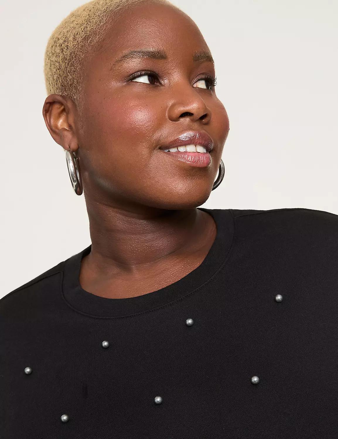 Pearlized-Detail Sweatshirt Product Image