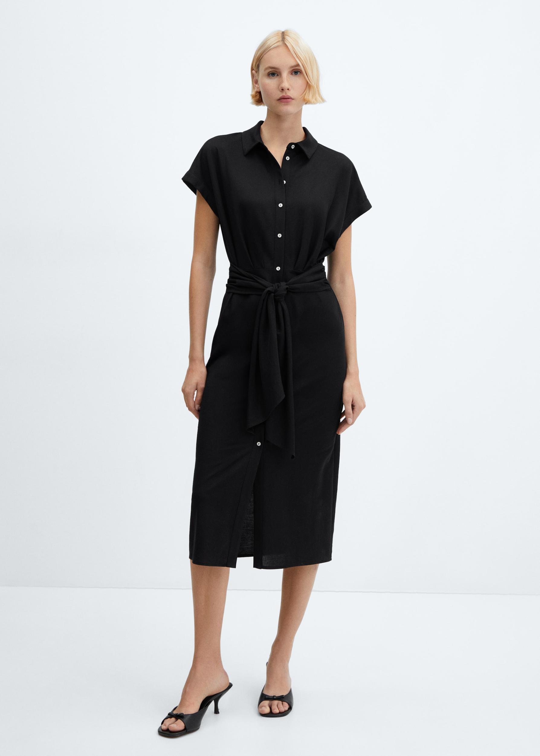 Bow shirt dress - Women | MANGO USA Product Image