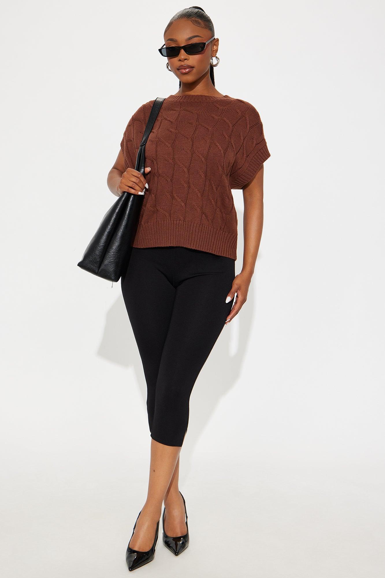 CALM VIBES SWEATER VEST - Chocolate Product Image