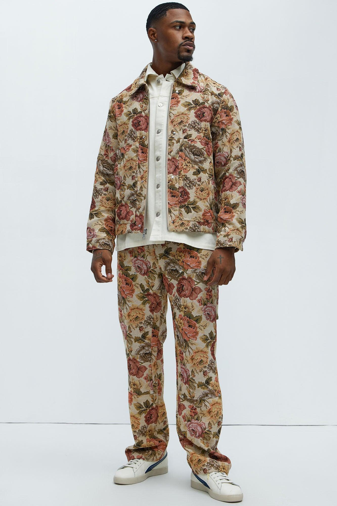 Bellevue Floral Tapestry Work Jacket - Taupe/combo Product Image