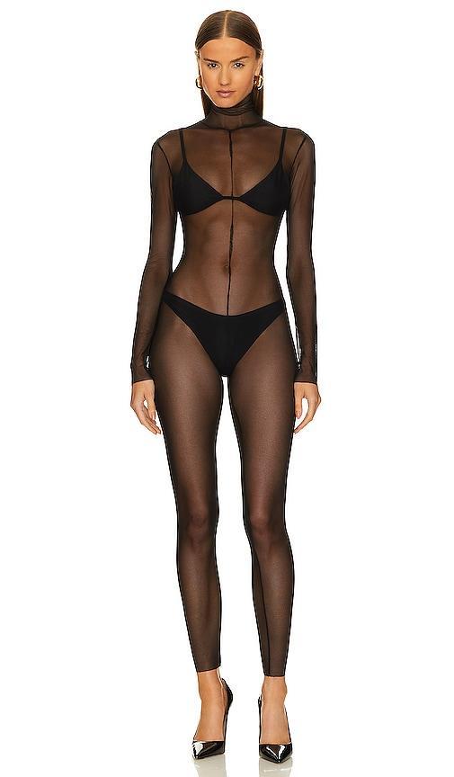 Norma Kamali Long Sleeve Slim Fit Turtleneck Catsuit Product Image