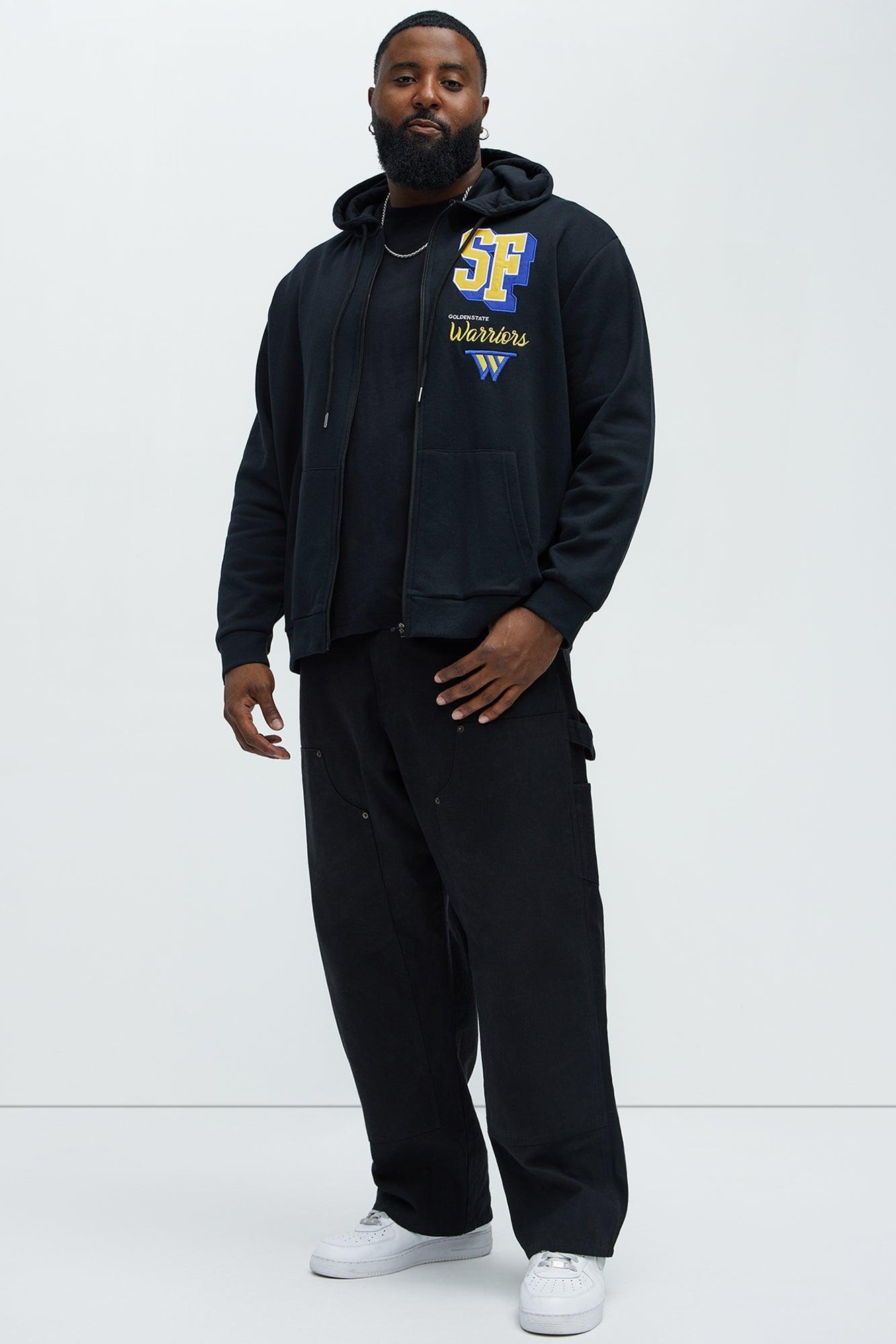 Warriors Bold Zip Up Hoodie - Black Product Image