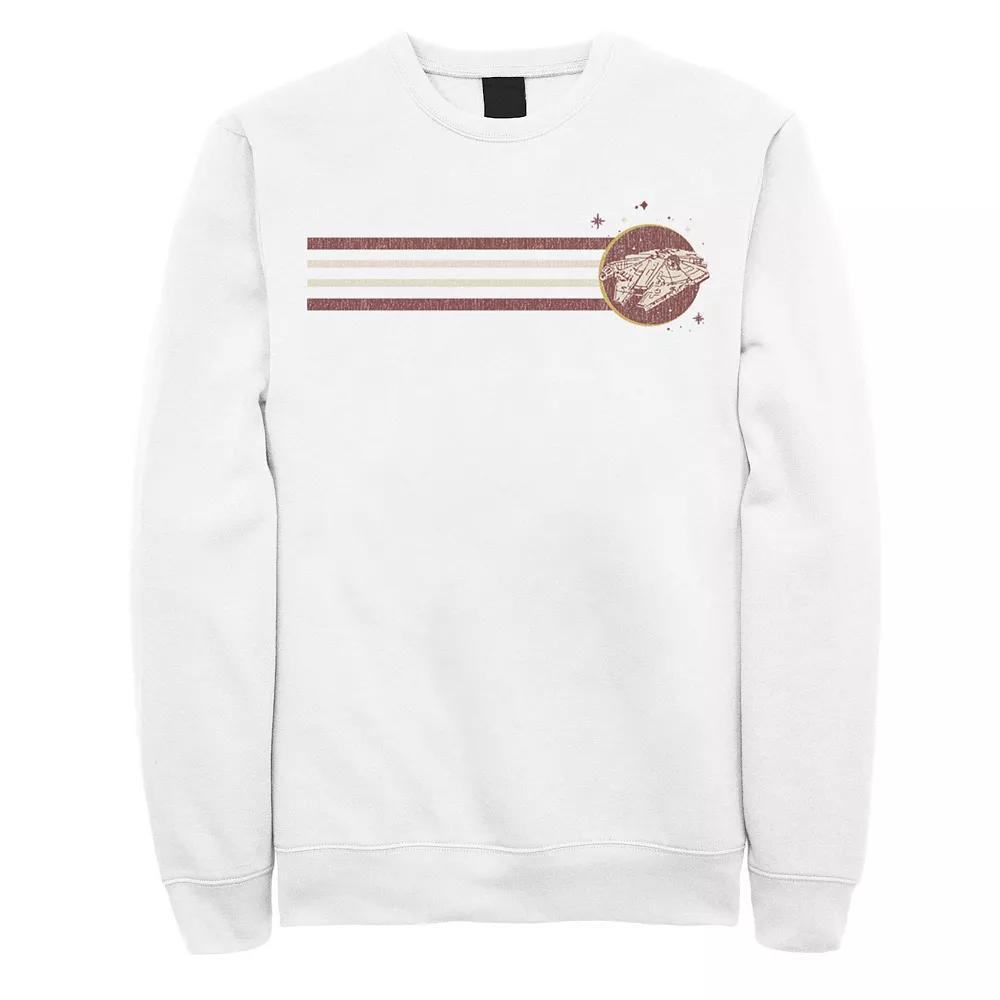 Men's Star Wars Millennium Falcon Retro Striped Sweatshirt, Size: Large, White Product Image