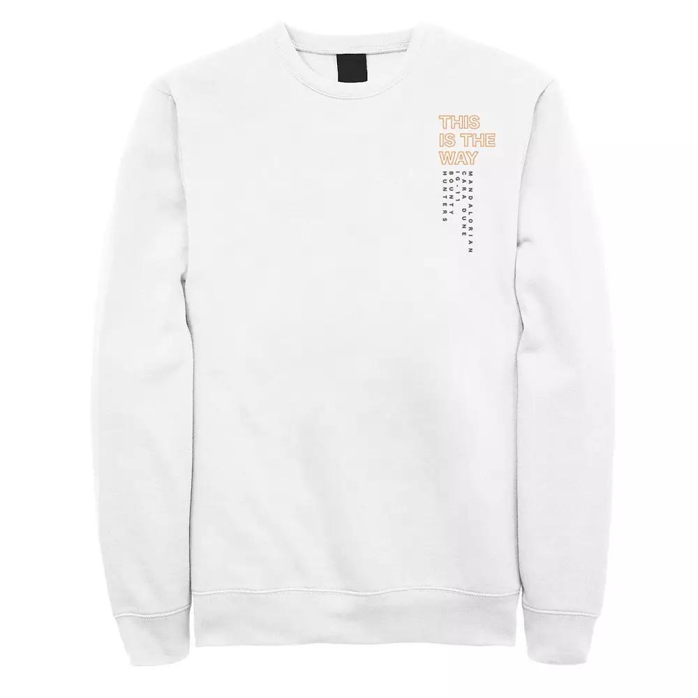 Men's Star Wars: The Mandalorian The Way Text Sweatshirt, Size: XL, White Product Image