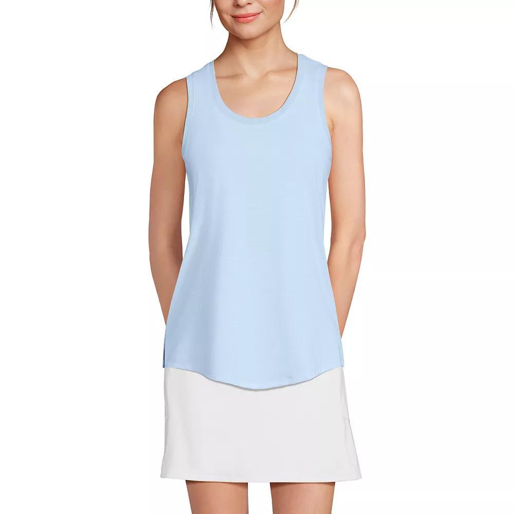 Women's Lands' End Sleeveless Performance Tunic Tank Top, Size: Large, Blue Pinstripe Product Image