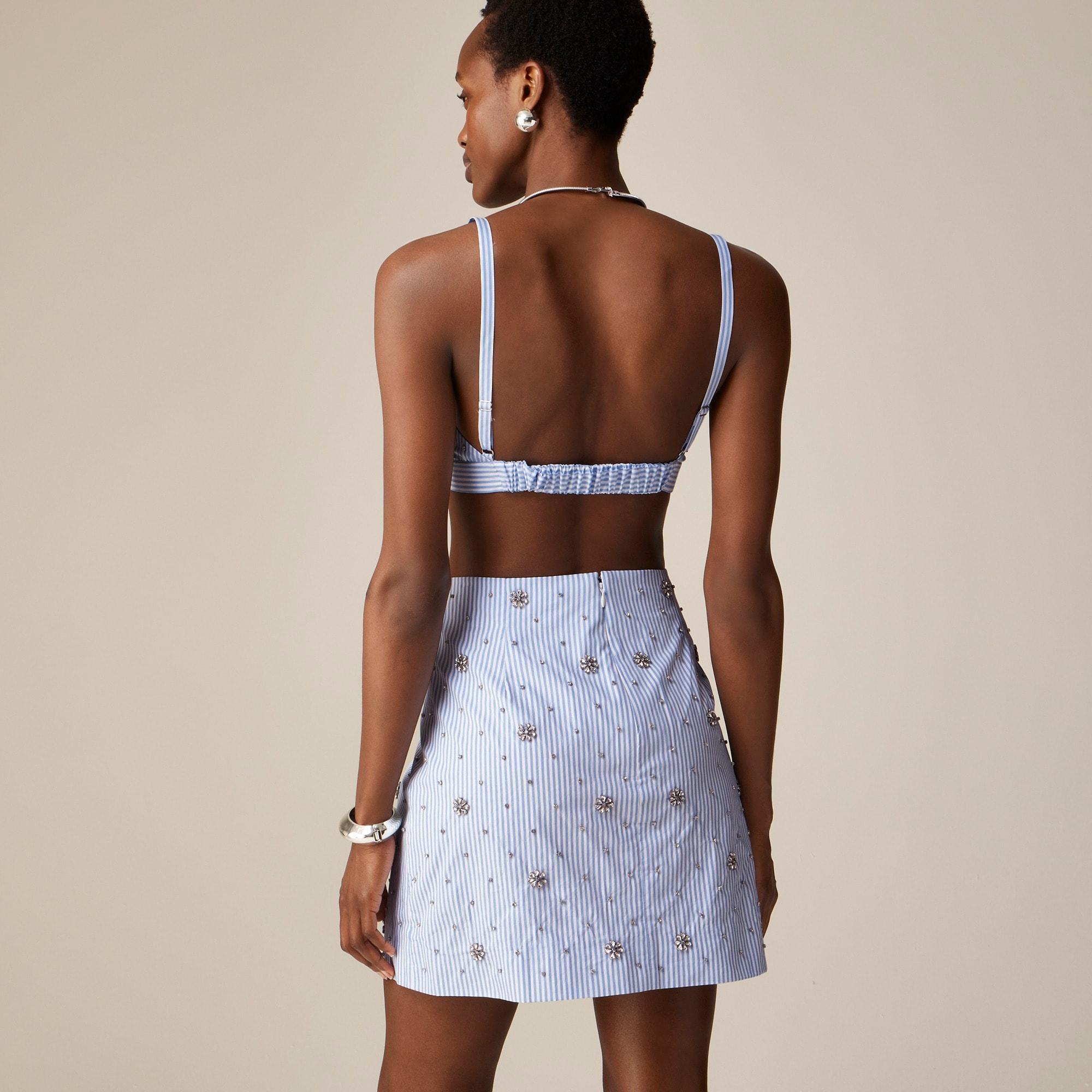 Collection embellished mini skirt in stripe Product Image