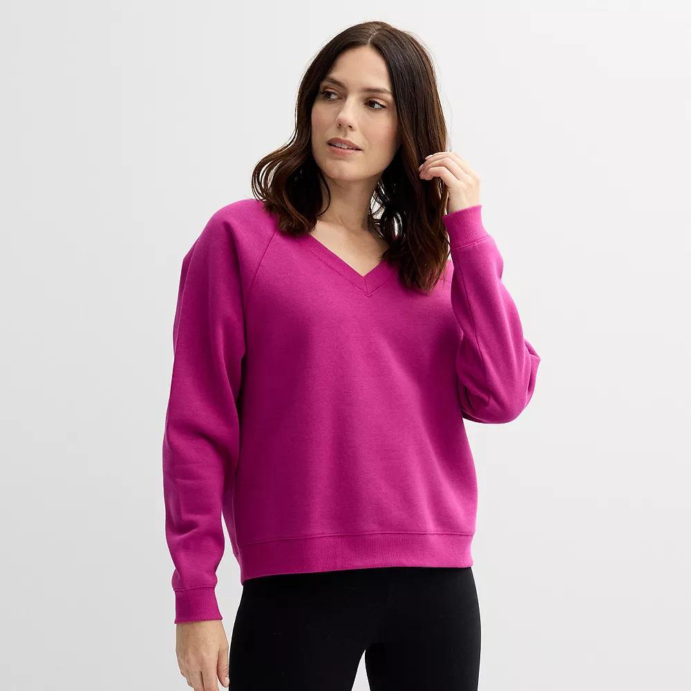 Women's Sonoma Goods For Life® V-Neck Sweatshirt, Size: XXL, Delightful Purple Product Image