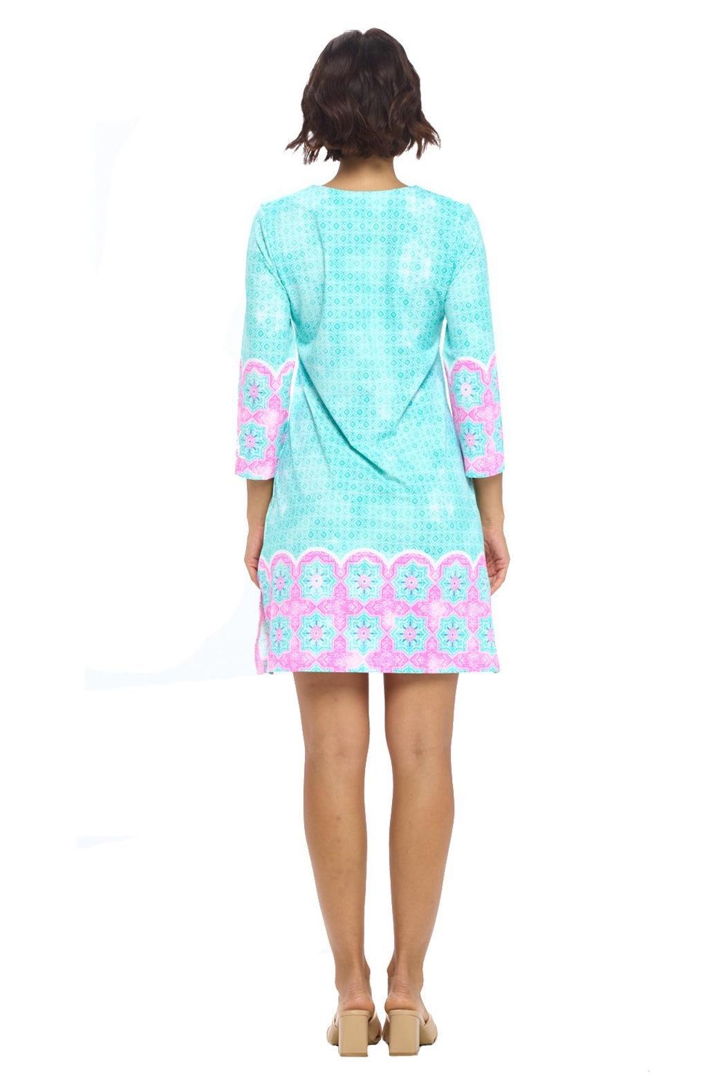 Mint Split Neck Dress Product Image