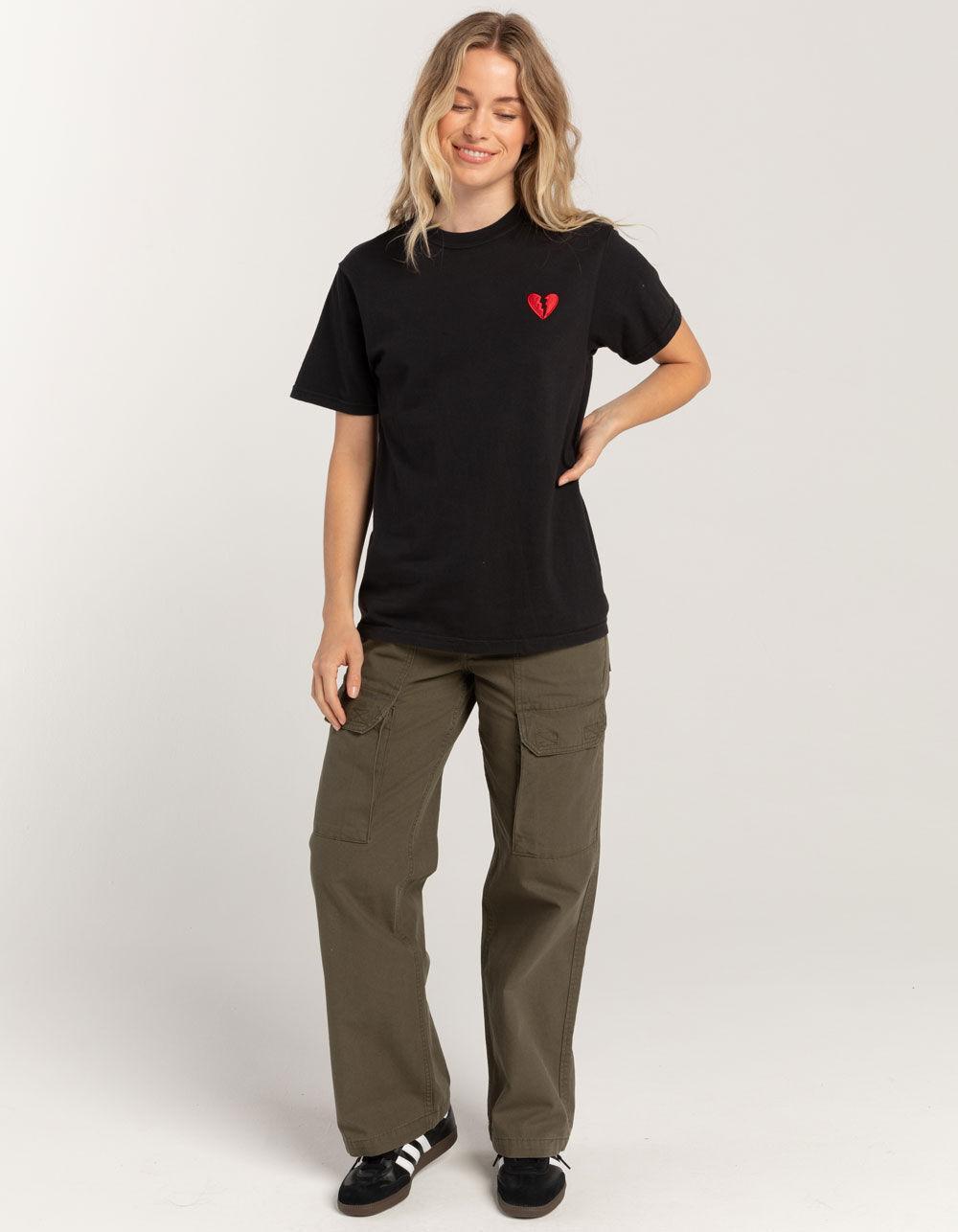 RIOT SOCIETY Broken Heart Womens Tee - BLACK Product Image