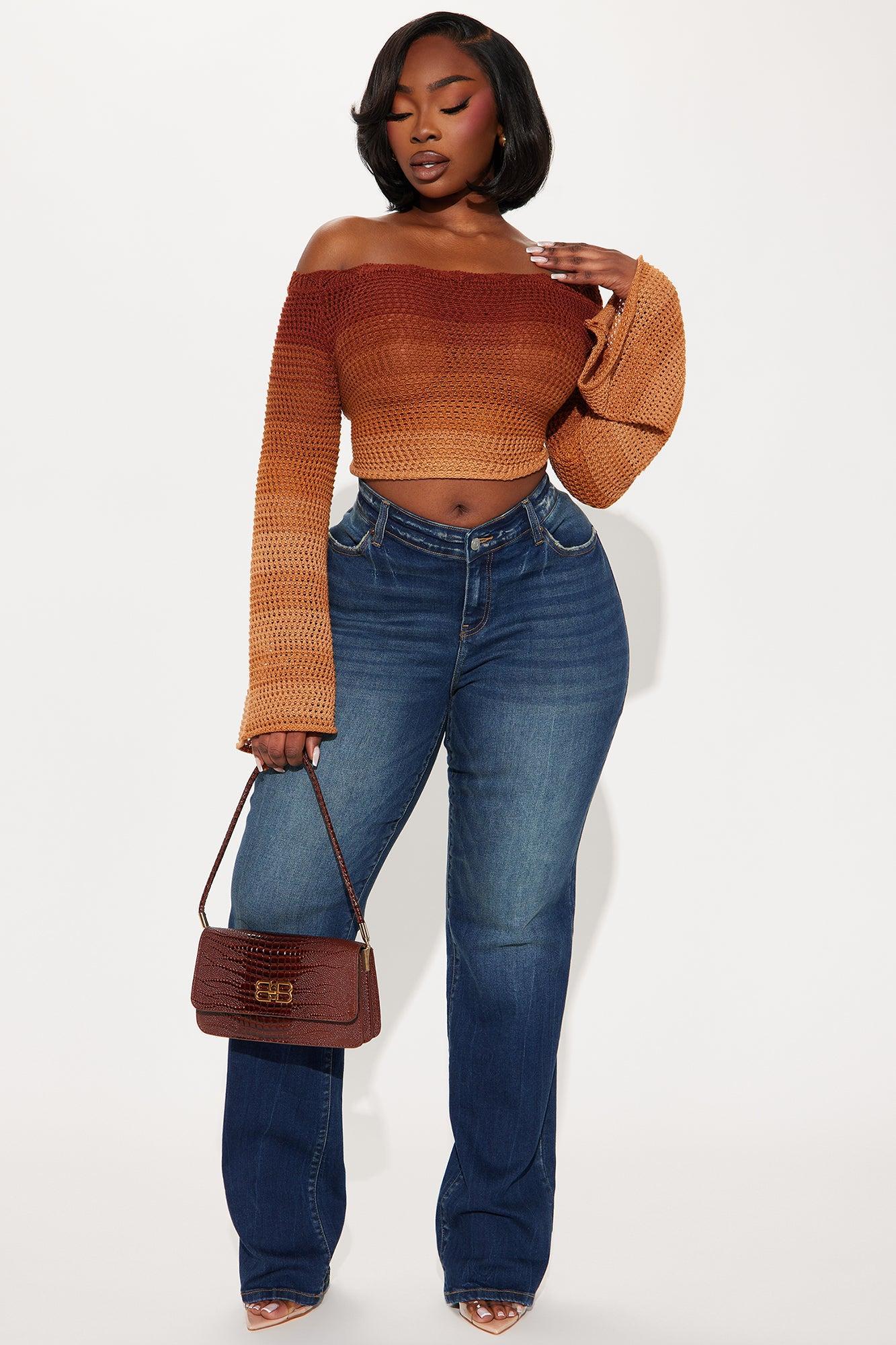 Summer Sunsets Off Shoulder Crochet Top - Brown/combo Product Image