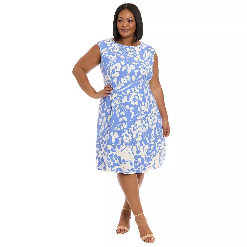 Plus Size London Times Cap Sleeve Fit & Flare Dress, Womens Product Image