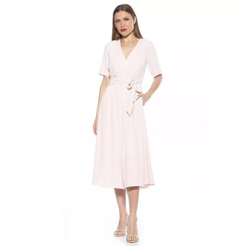 Women's ALEXIA ADMOR Larisa Fit & Flare Waist Tie Midi Dress, Size: 10, Green Product Image