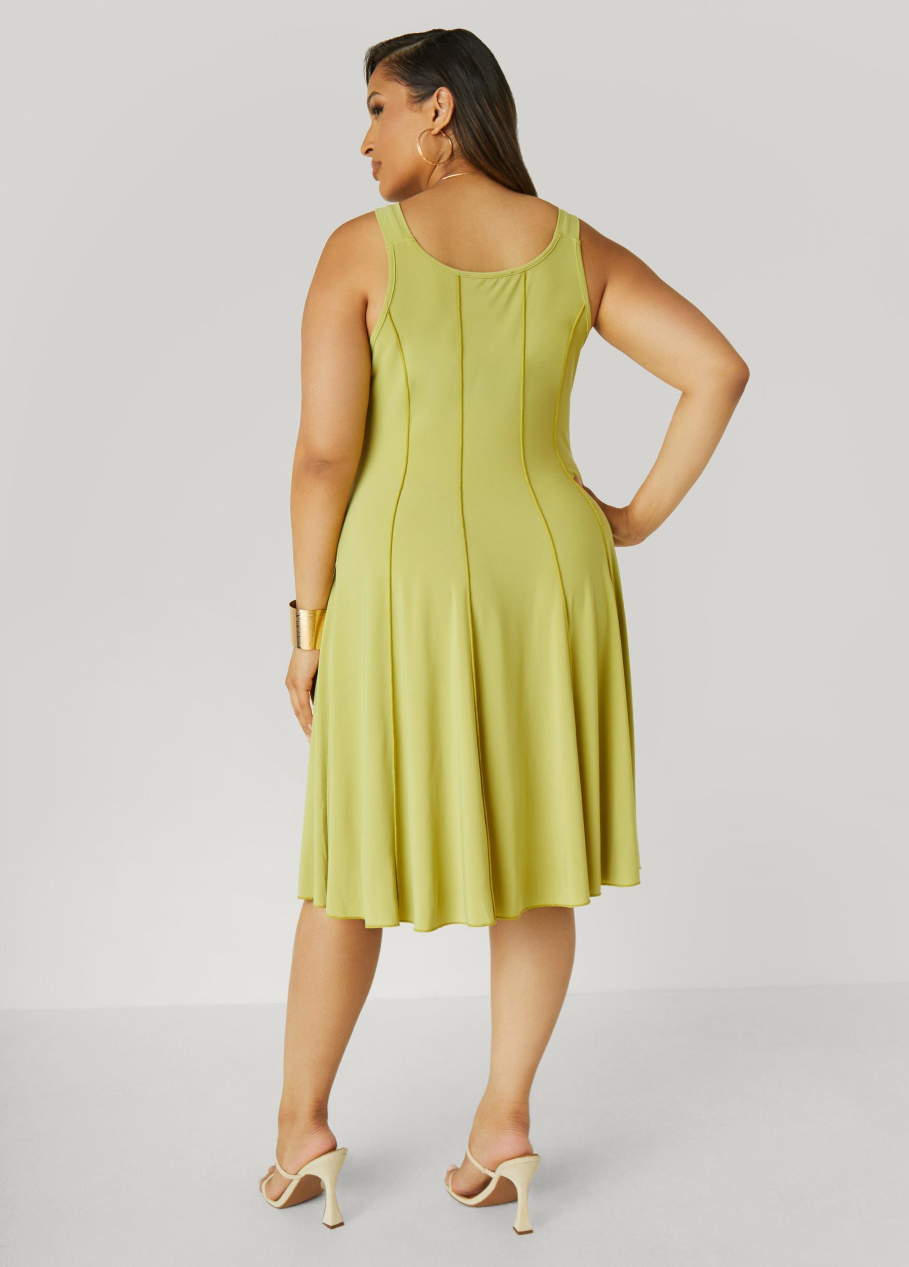 Ring Embellished Seamed Dress Product Image