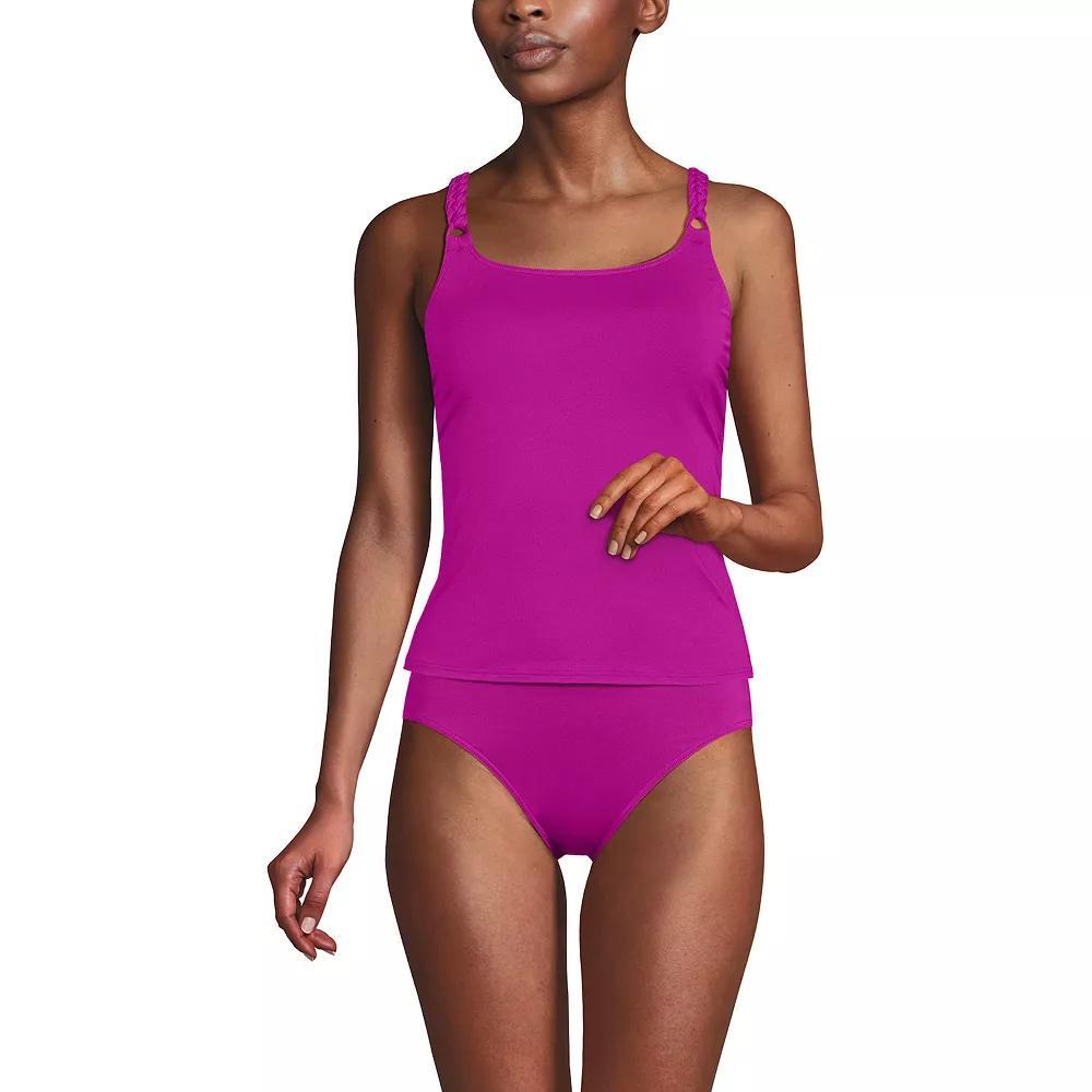 Women's Lands' End Crochet High Neck Tankini Top, Size: 16, Red Rose Product Image
