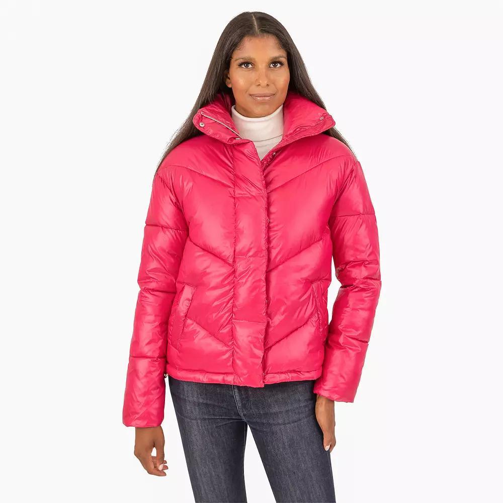Women's Fleet Street Tailored Short Puffer Jacket, Size: XL, Azalea Product Image