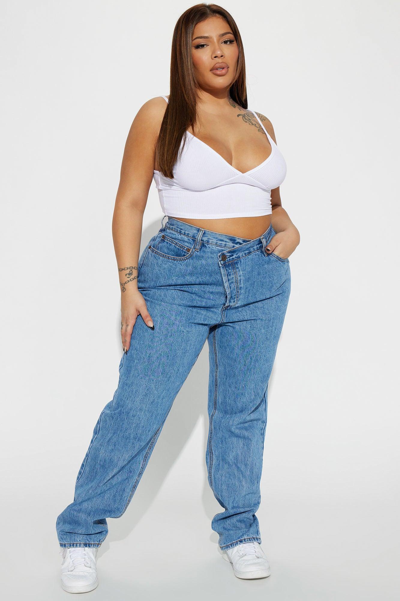 Crossover Straight Leg Jeans - Medium Wash Product Image