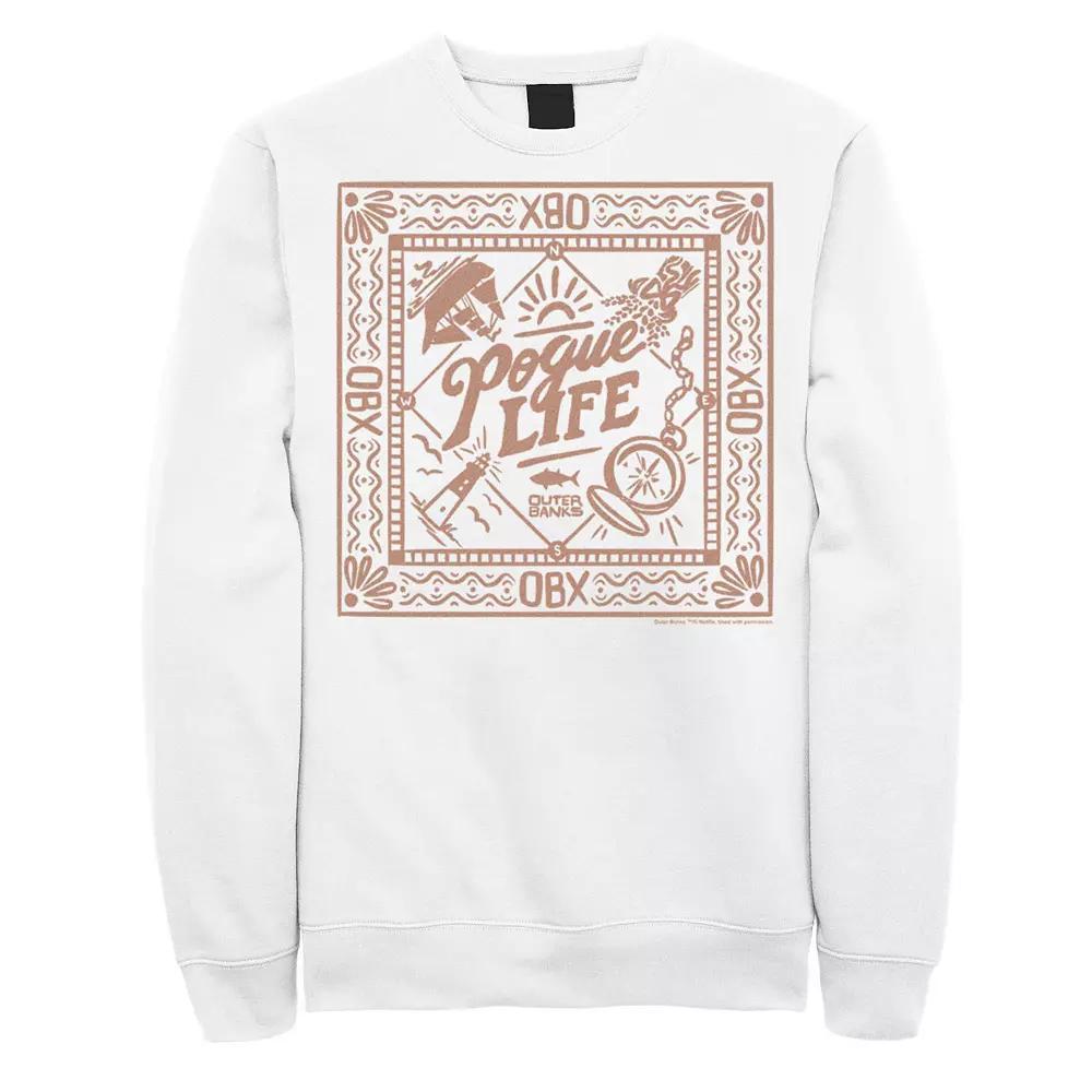 Men's Outer Banks Pogue Life Bordered Logo Sweatshirt, Boy's, Size: XL, White Product Image