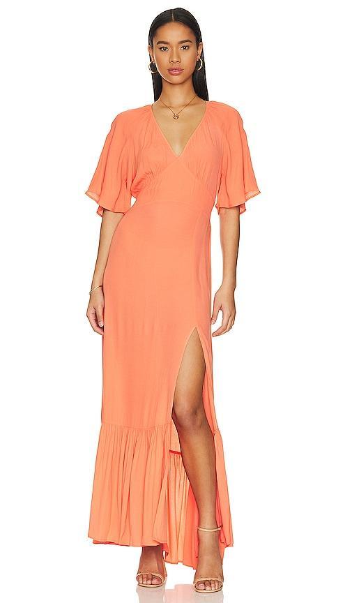 Black Flutter Sleeve Maxi Dress Bobi Product Image