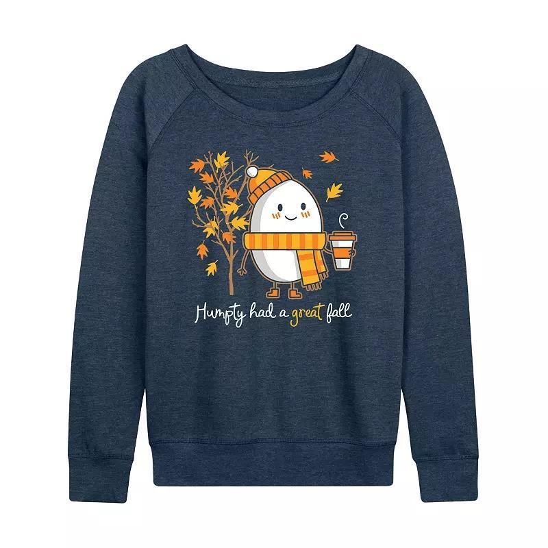 Womens Humpty Great Fall French Terry Long Sleeve Tee, Girls Heather Grey Product Image