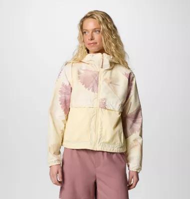 Women's Columbia Spire Valley Omni-SHIELD™ Printed Windbreaker Jacket, Size: Medium, Salt Outbacked Product Image