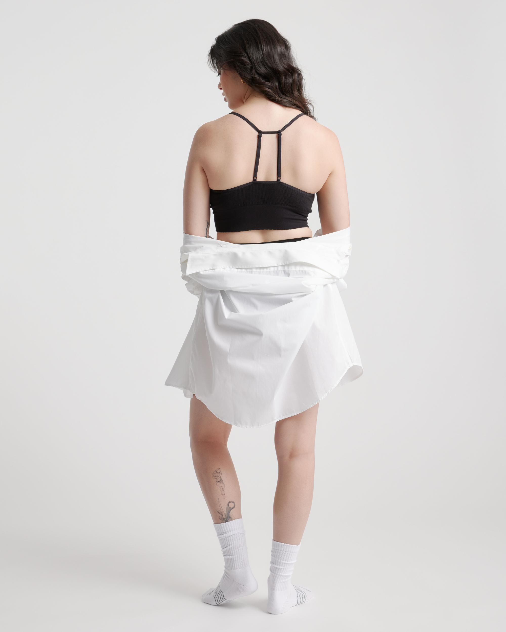 Quince | Women's Comfort Rib T-Back Bralette Size Large/XL, Nylon/Spandex Product Image