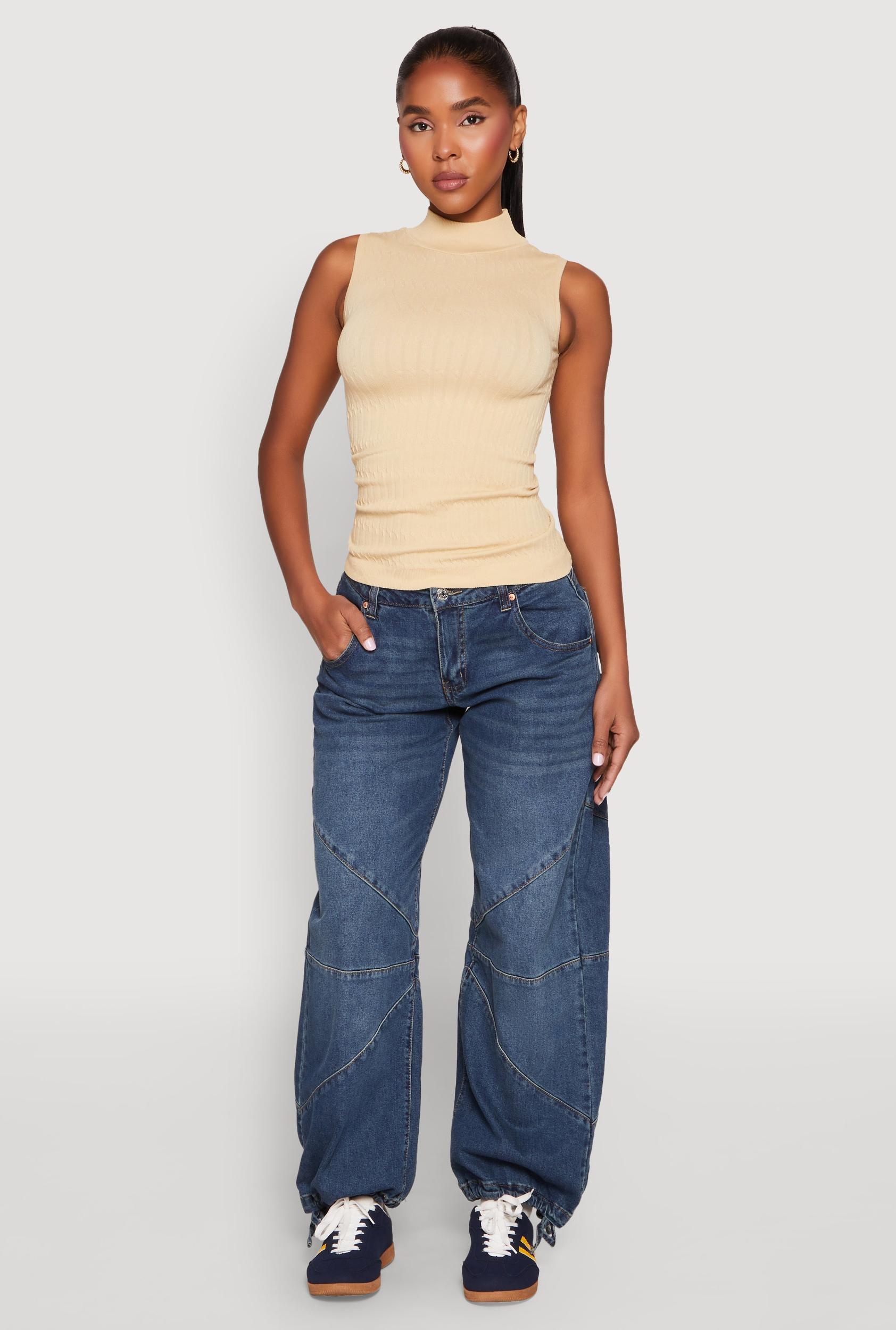 Womens Seamless Mock Neck Tank Top Product Image