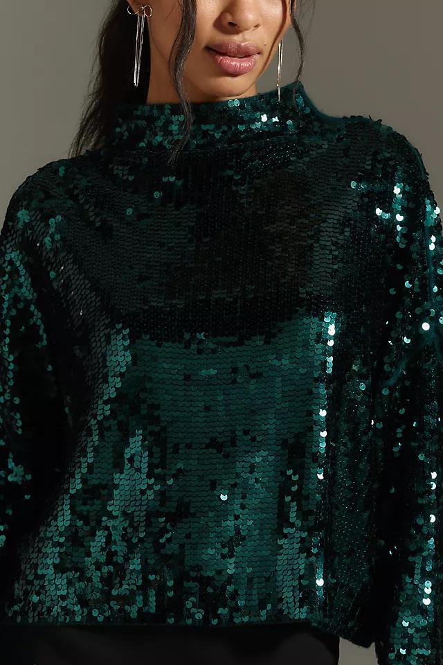 The Alani Cashmere Mock-Neck Sweater by Pilcro: Sequin Edition Product Image