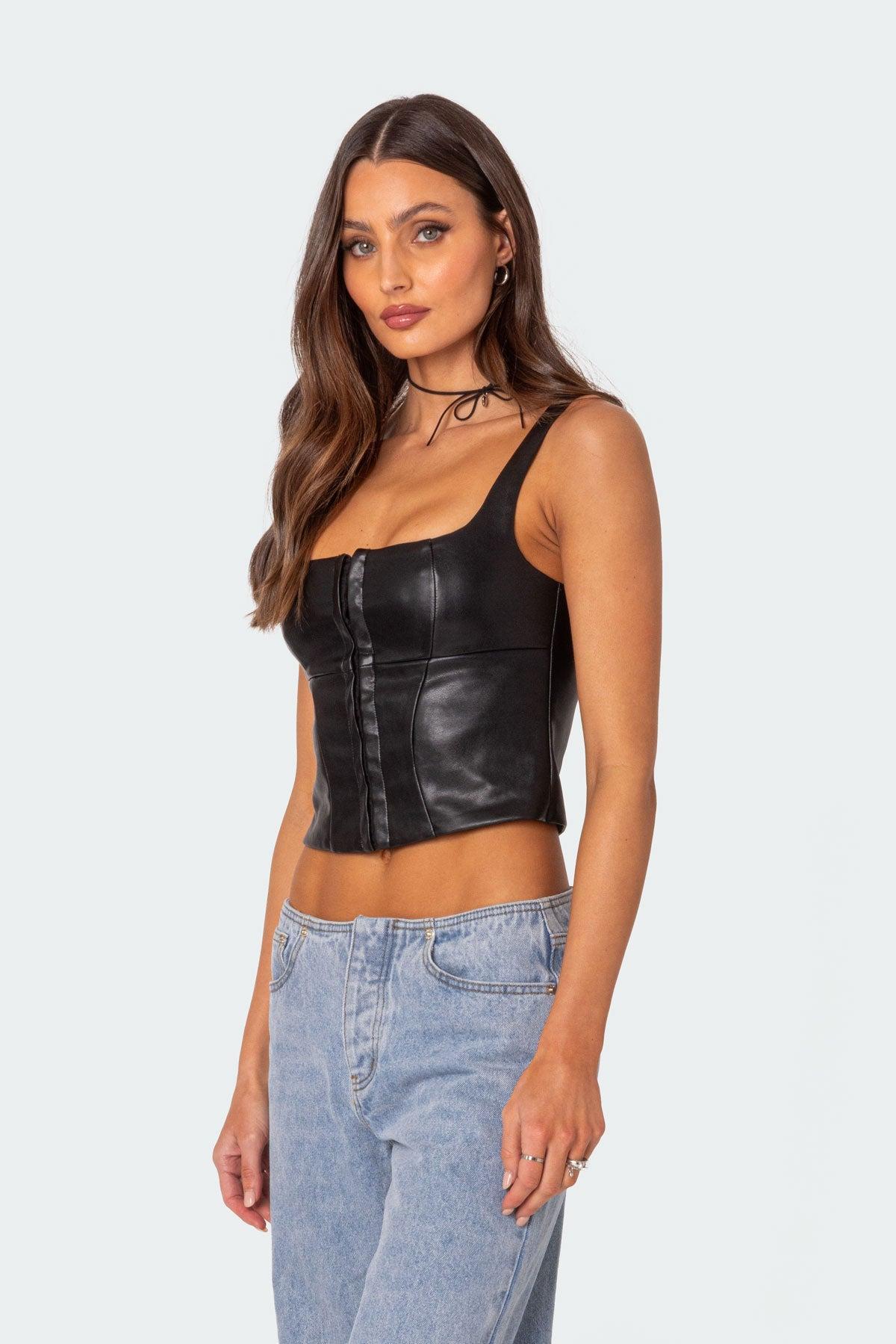 Simone Faux Leather Corset Product Image