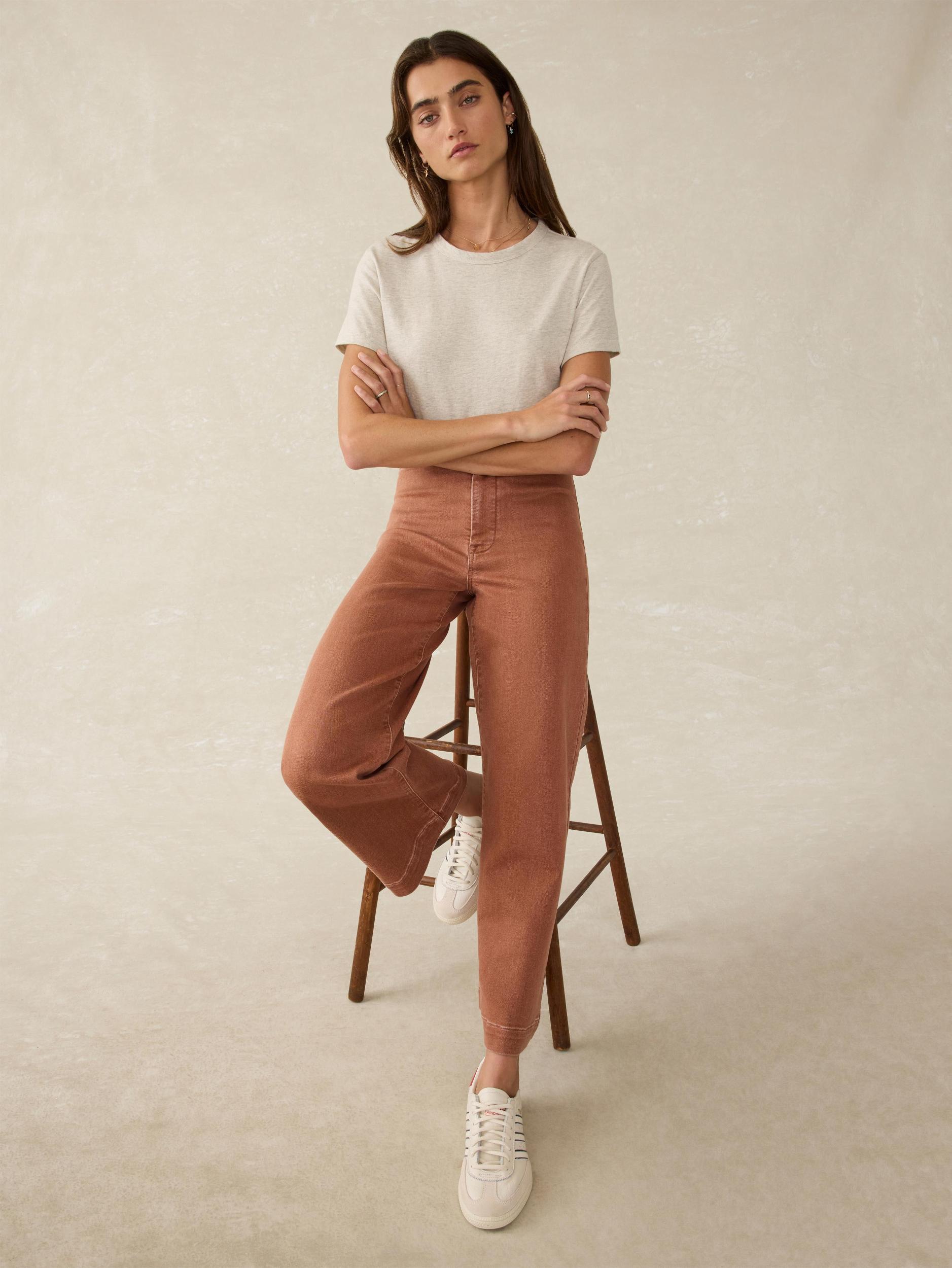Stretch Terry Harbor Ankle Pant - Russet Female Product Image