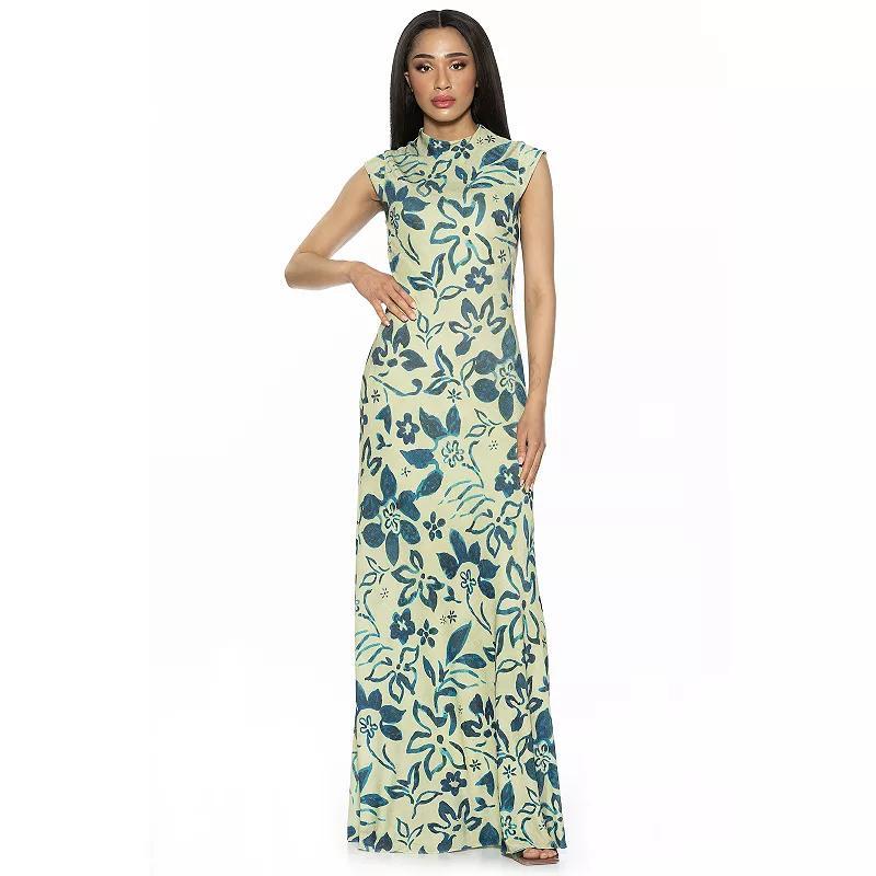 Women's ALEXIA ADMOR Nalani Mockneck Maxi Dress, Size: Small, Black Product Image