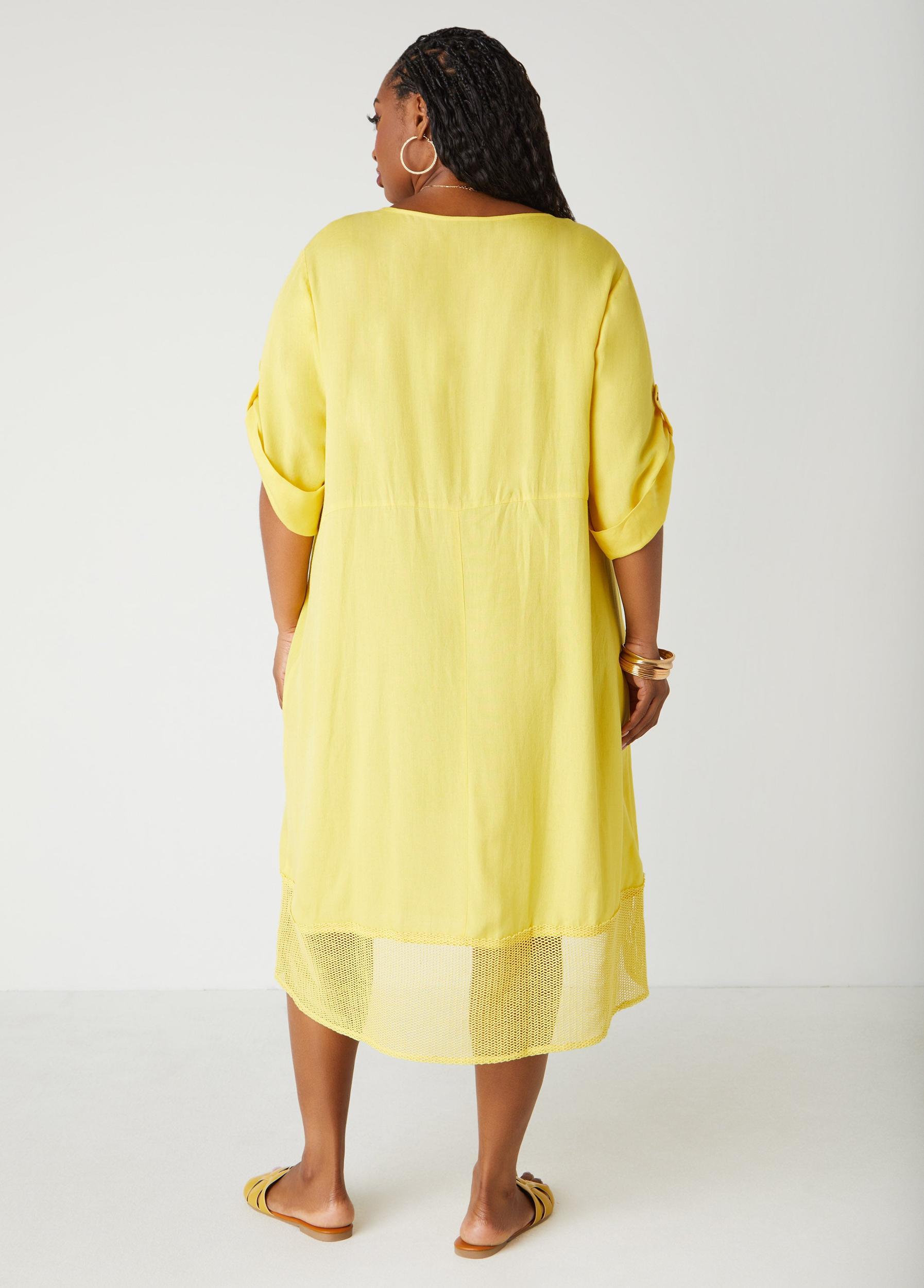 Fishnet Paneled Midi Dress Product Image