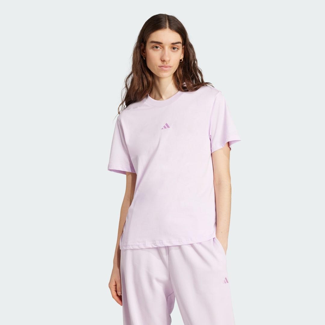 adidas Essentials Small Logo Cotton Tee Dark Blue XL Womens Product Image