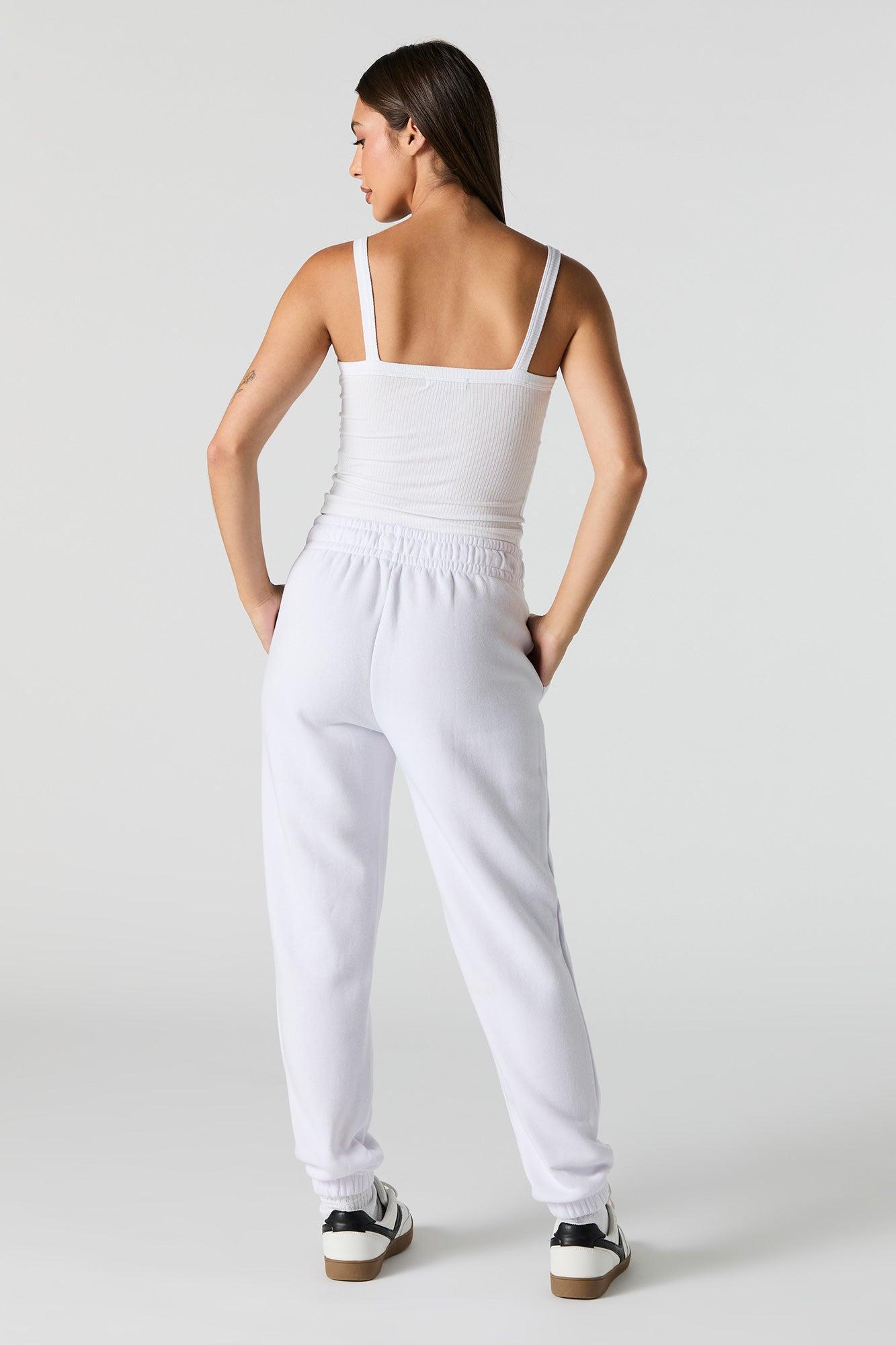 High Rise Solid Fleece Jogger Female Product Image