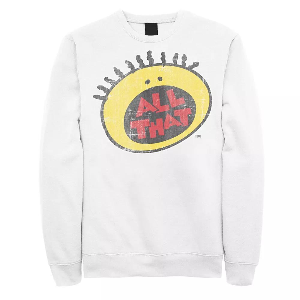 Men's Nickelodeon All That Classic Vintage Face Sweatshirt, Size: Medium, White Product Image