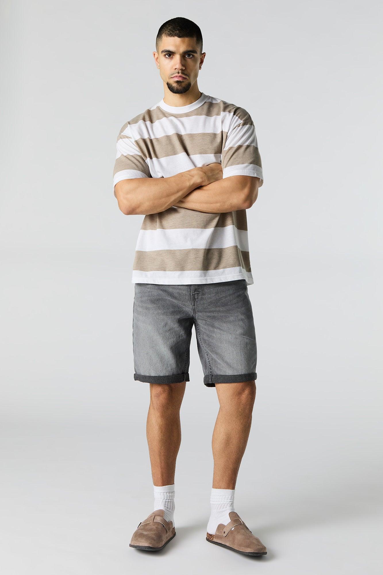 Stretch Denim Rolled Hem Short Male Product Image