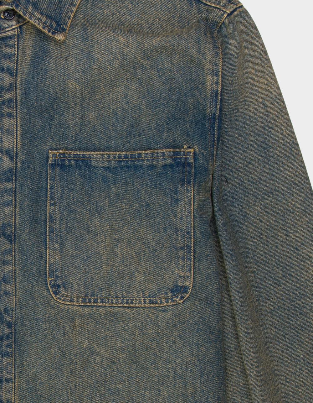 RSQ Mens Overdye Denim Overshirt - MEDIUM INDIGO Product Image