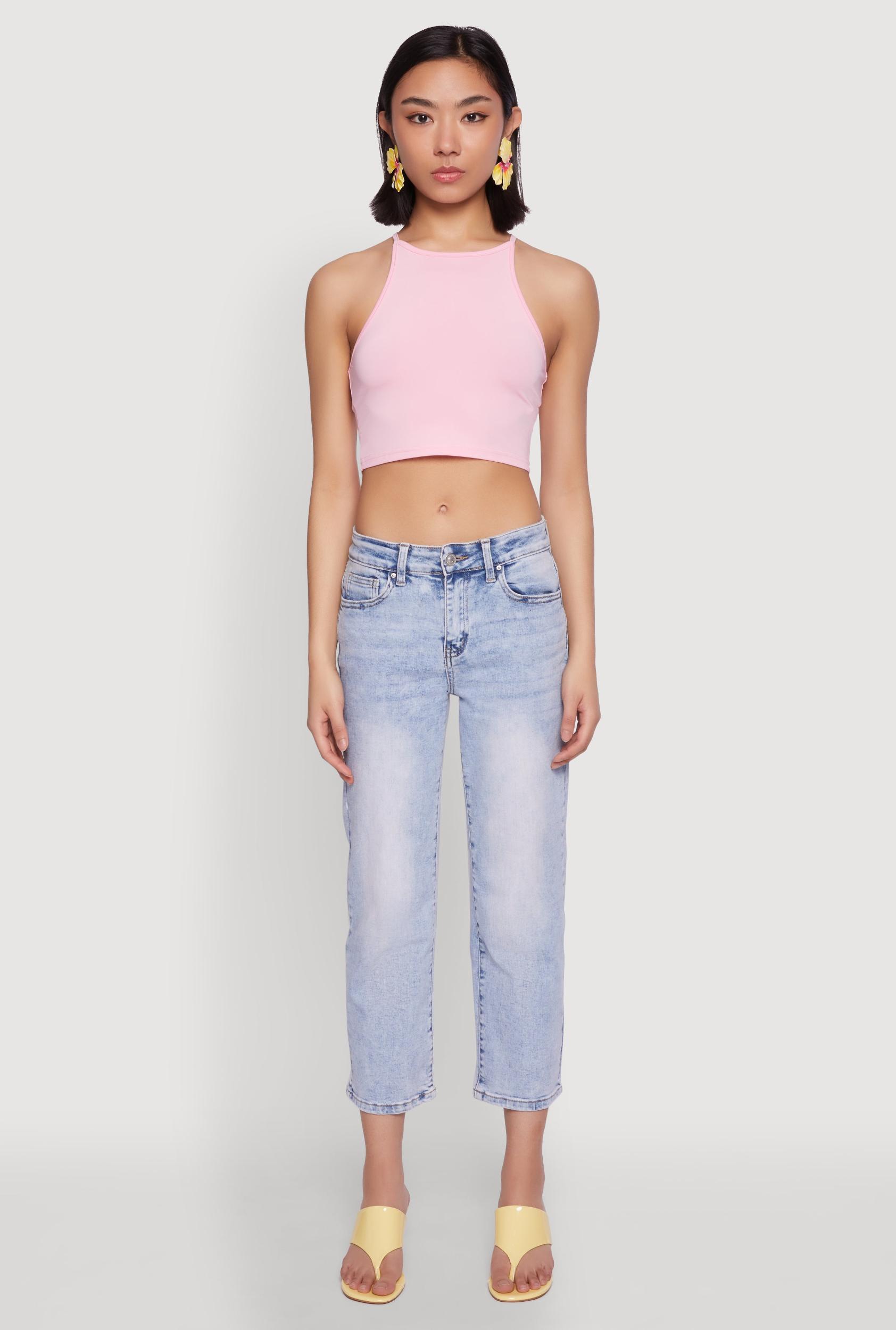 Daisy High Neck Cropped Tank Top Female Product Image