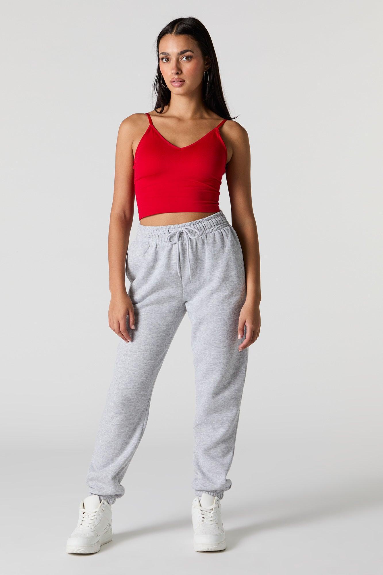 Seamless V-Neck Cami with Built-In Bra Cups Female Product Image