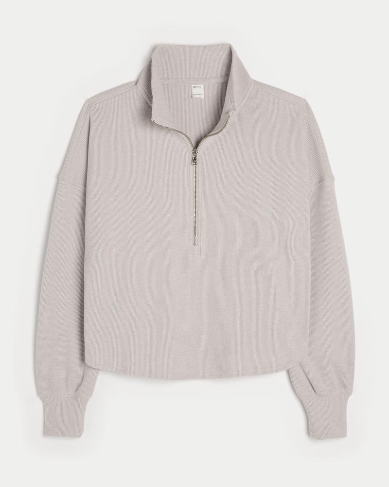 Gilly Hicks Cozy Waffle Quarter-Zip Top Product Image