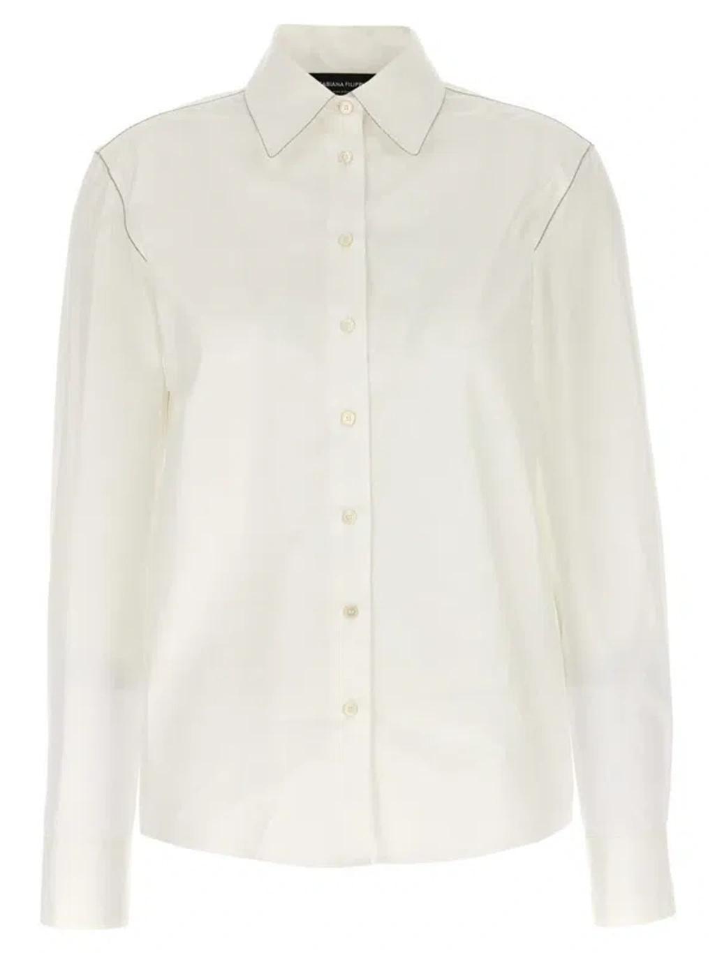 FABIANA FILIPPI Rhinestone Detail Shirt In White Product Image