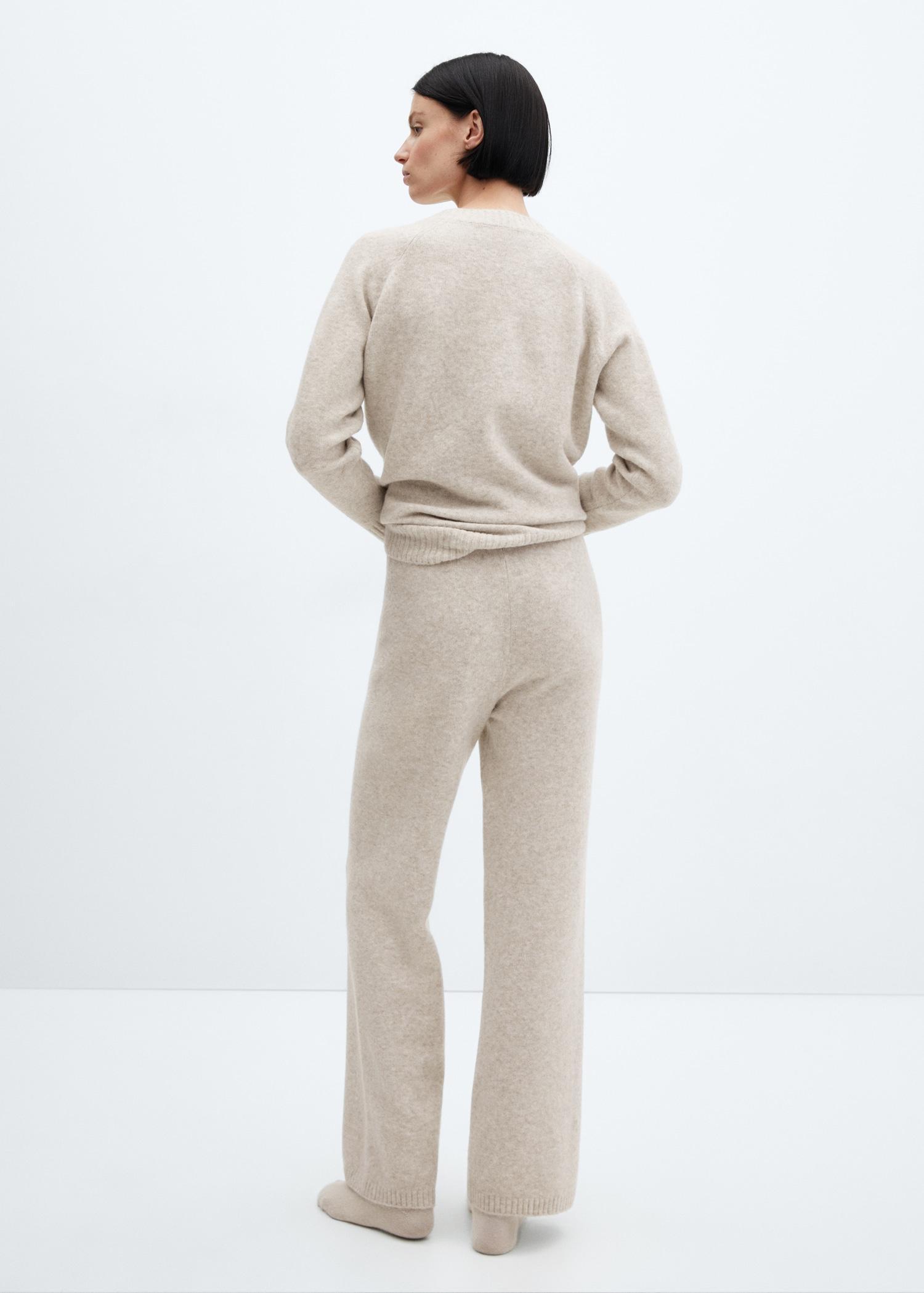 Long knitted pants - Women | MANGO USA Product Image