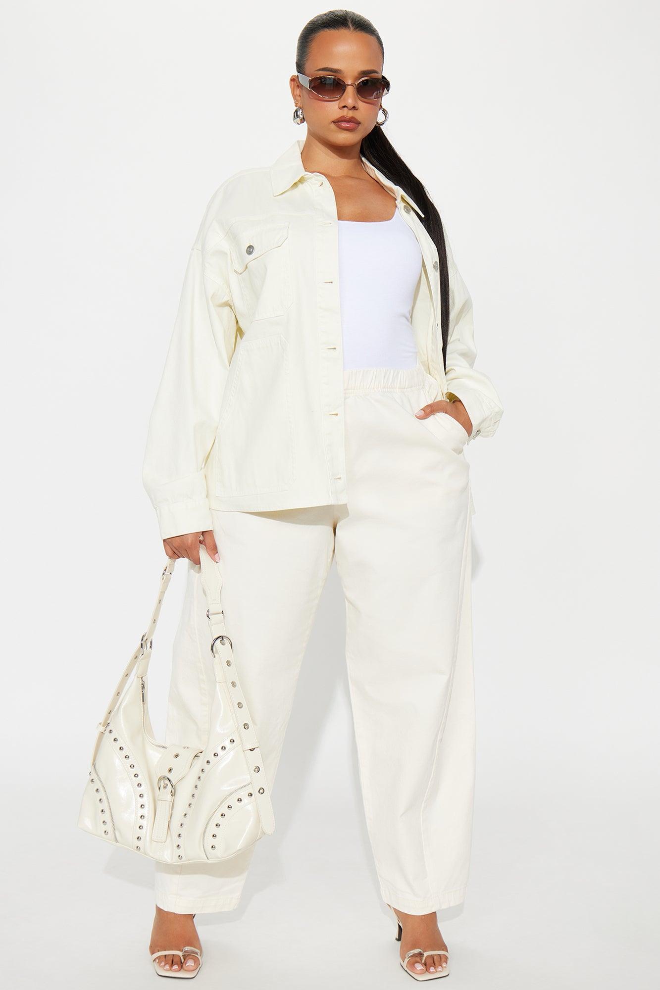 Jenia Barrel Pant - Cream Product Image