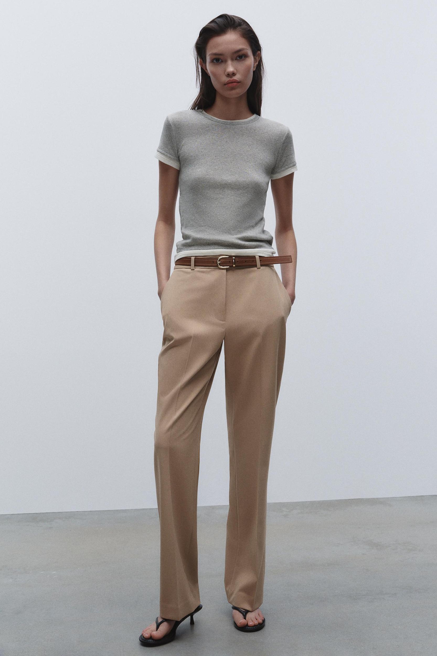 BELTED STRAIGHT LEG PANTS Product Image