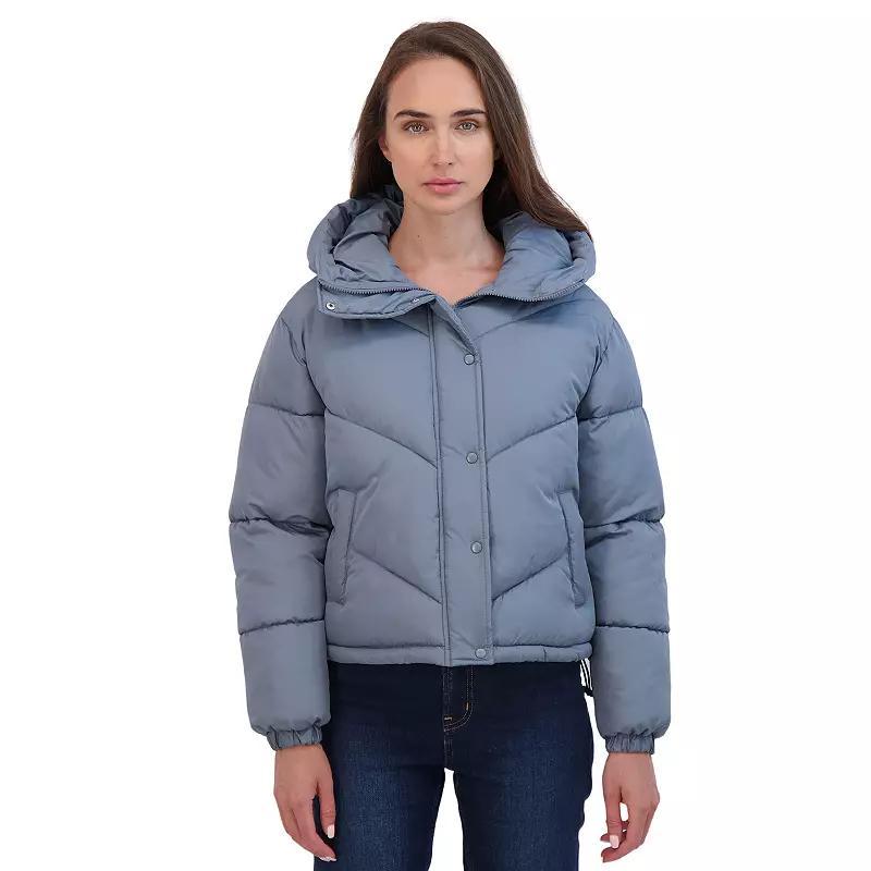 Juniors' Sebby Short Puffer Jacket, Women's, Size: Large, Gray Product Image