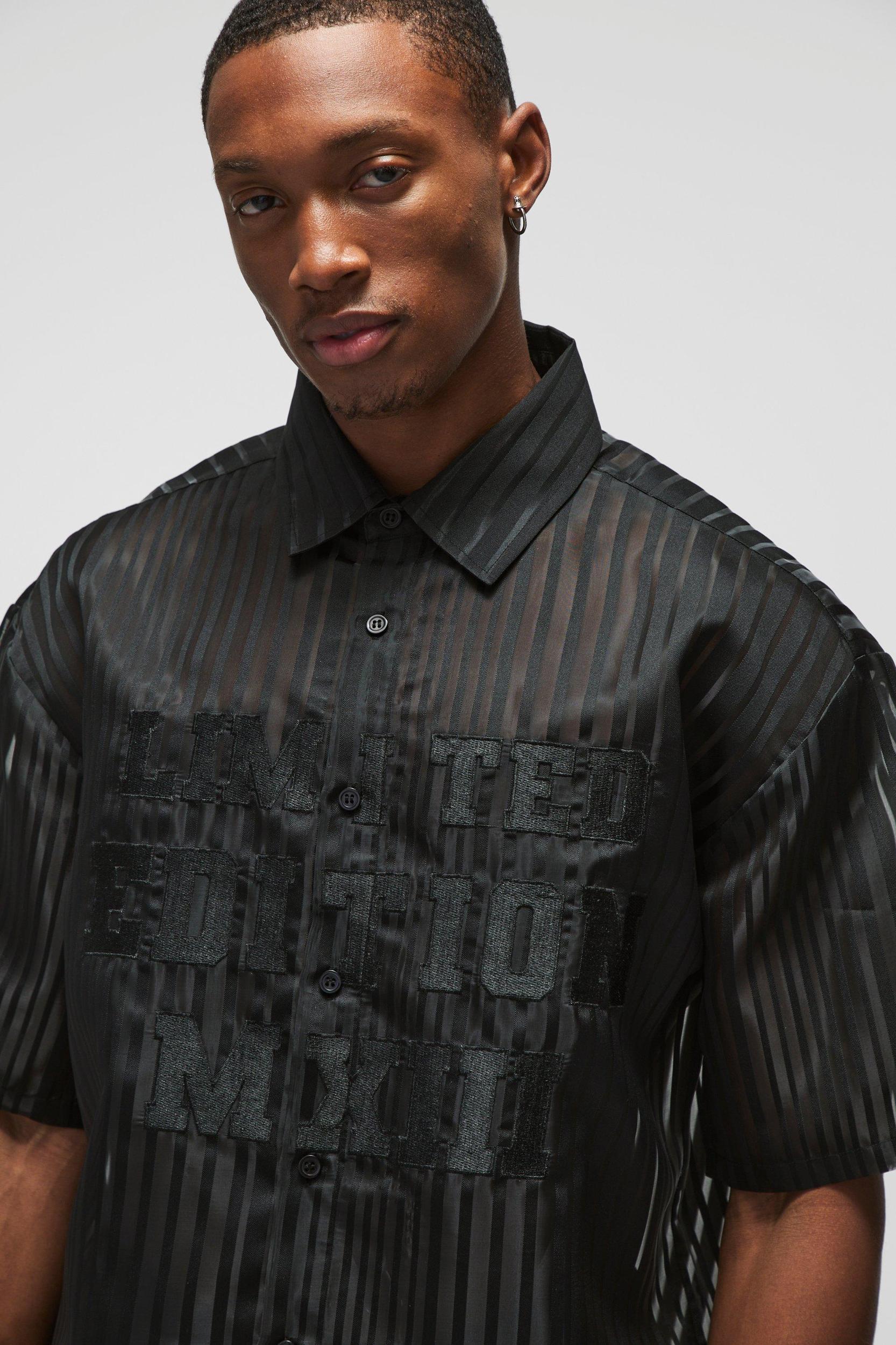 Oversized Limited Edition Organza Collared Shirt | boohooMAN USA Product Image