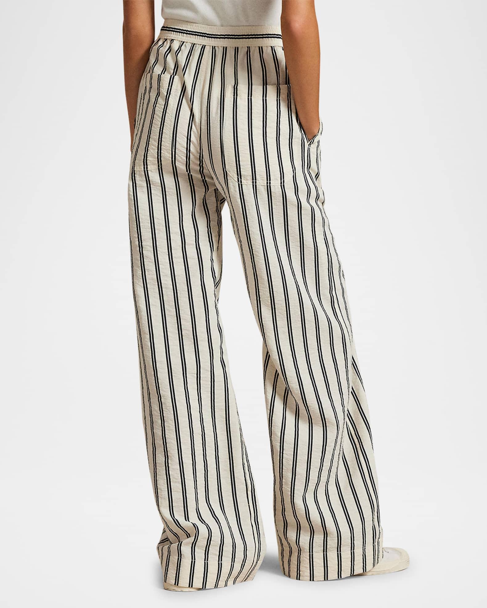 Striped Silk-Blend Wide-Leg Pant Product Image