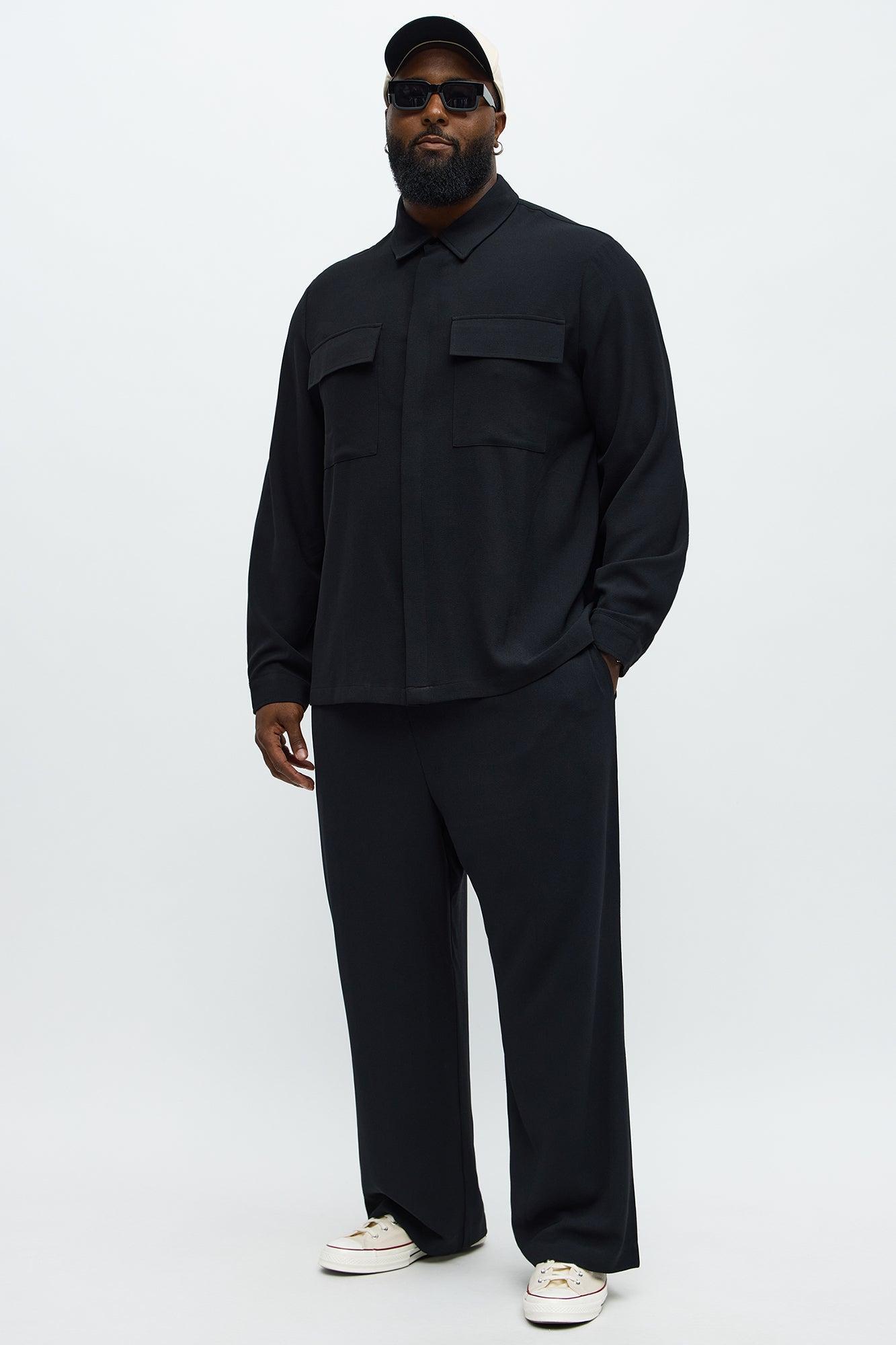 Golden Hour Long Sleeve Button Up Shirt - Black Product Image